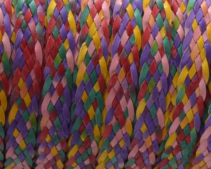 Bolo Braided Flat Leather Cord. 13x1.5mm. Multicolor. Best Quality.
