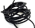 Bolo Braided Round Leather Cord. 2.5mm. Black. Best Quality.