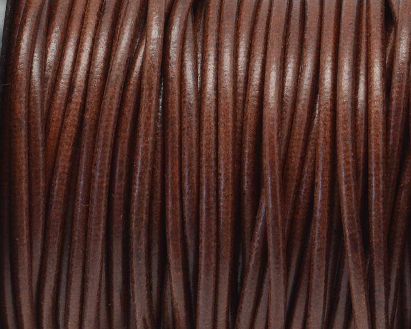 Round Leather cord. 3mm. Cognac. Best Quality.