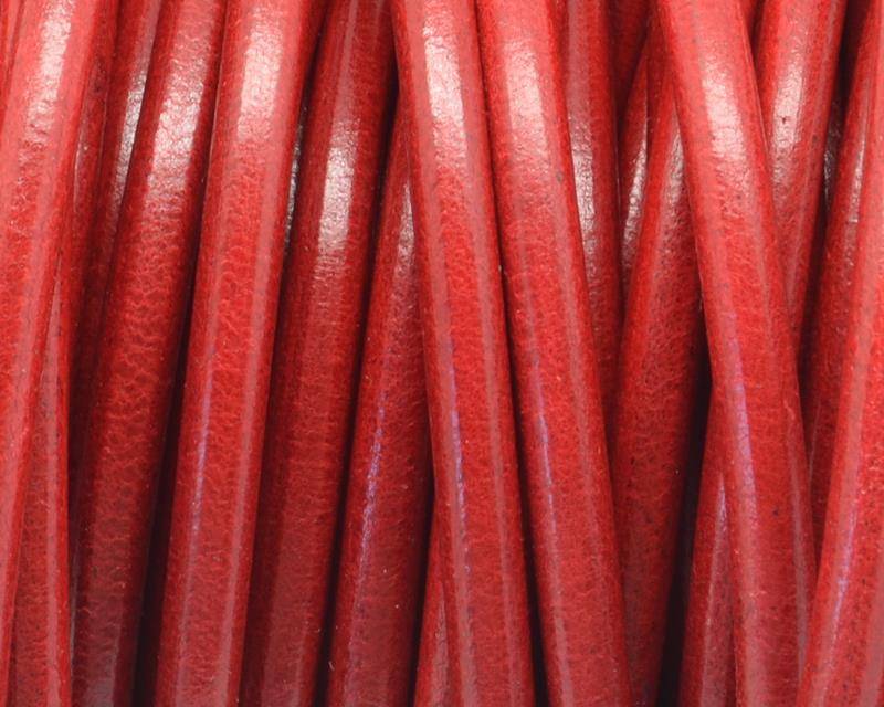 Round Leather cord. 5mm. Red. Best Quality.