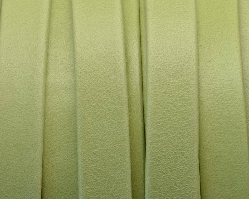 Flat Leather cord. 10x1.5mm. Denver. Apple green. Best Quality.
