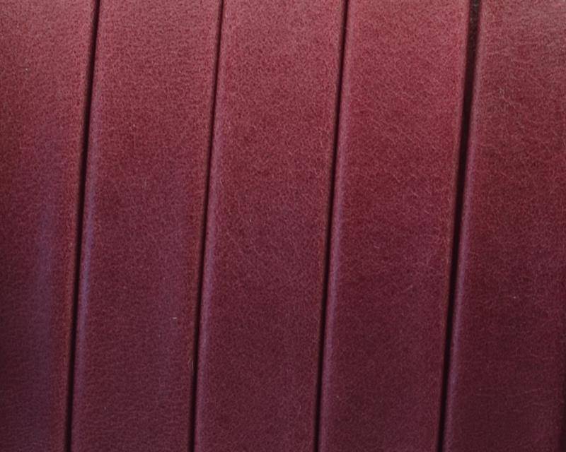 Flat Leather cord. 10x1.5mm. Denver. Garnet. Best Quality.