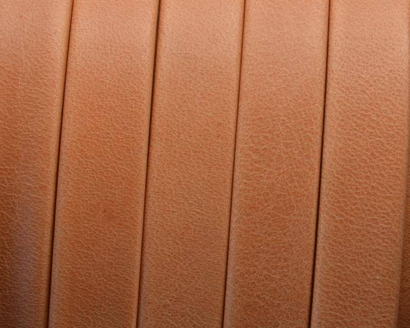 Flat Leather cord. 10x1.5mm. Denver. Orange. Best Quality.