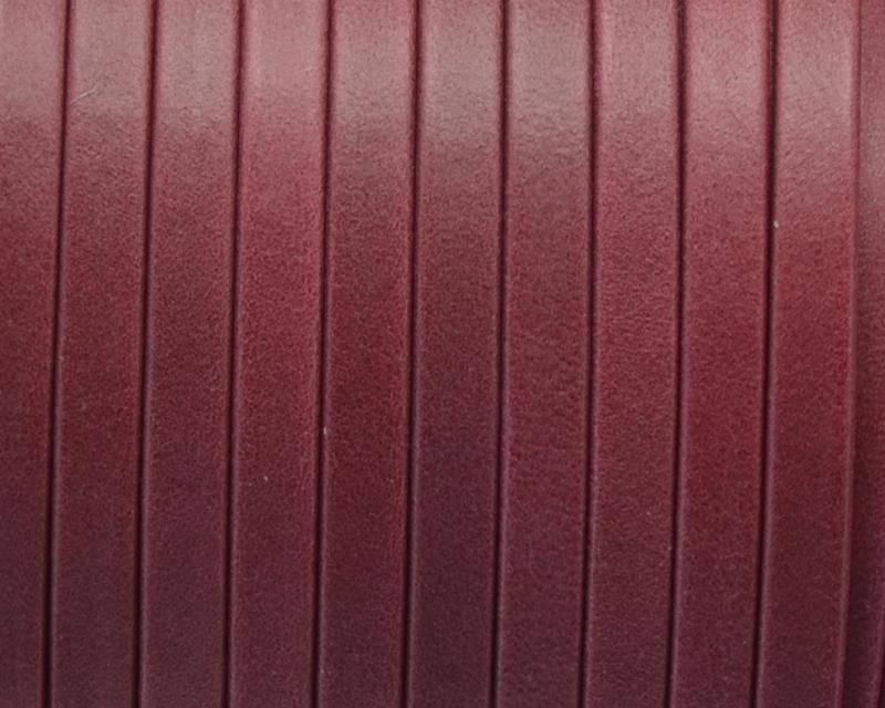 Flat Leather cord. 5x1.5mm. Denver. Garnet. Best Quality.