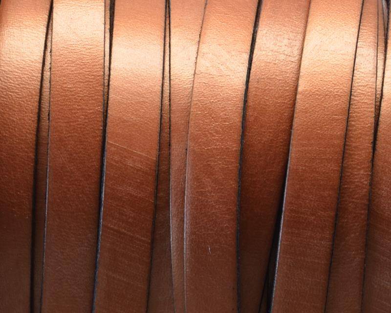 Flat Leather cord. 10x1.5mm. Metal copper-black. Best Quality.