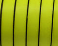 Flat Leather cord. 10x1.5mm. Fluorescent yellow-black. Best Quality.