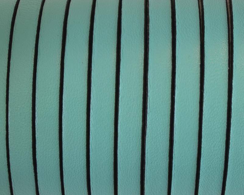 Flat Leather cord. 5x1.5mm. Sea blue2. Best Quality.