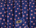 REGALIZ leather cord. Oval 10x6mm. Moles. Navy blue-pink. Inn.1.5mm. Best Quality.