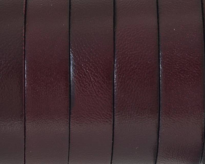 Flat Leather cord. 10x1.5mm. Garnet-black. Best. quality