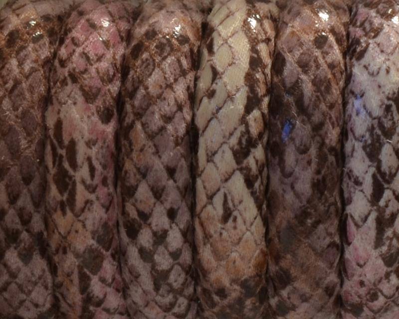Imitation Snake skin. Synthetic cord. 10x5mm. Pink. Best Quality.