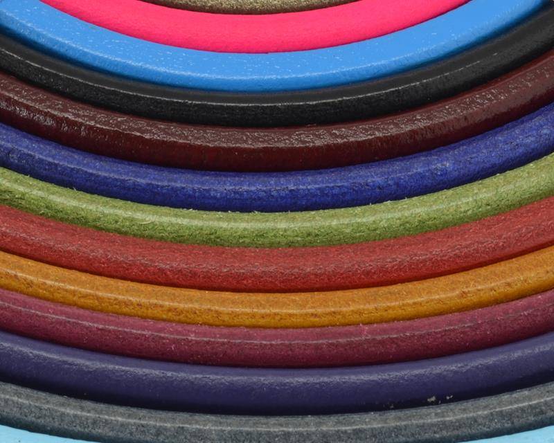 REGALIZ Leather cord. Oval 10x6mm. MIX2. Best Quality. 20cm strand