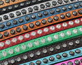 Flat Leather cord with strass. 6.5x3mm. Multicolor. Best Quality. 20cm strand