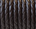 Bolo Braided Round Leather Cord. 5mm. Dark brown. With hole. Inn.0.8mm.approx.