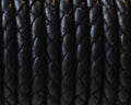 Bolo Braided Round Leather Cord. 4mm. Black. Best Quality.
