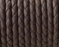 Bolo Braided Round Leather Cord. 4mm. Dark Brown.Matt.Best Quality.