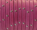 Flat Leather cord. 5x1.5mm. Denver. Fuchsia-silver. Best Quality.