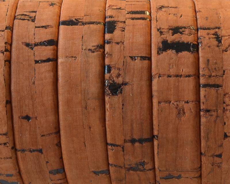 Flat Cork cord. 10x1.5mm. Camel-t. Best Quality.
