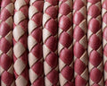 Bolo Braided Round Leather Cord. 5mm. Denver. Garnet-beige. Inn.1mm.approx.Best Quality