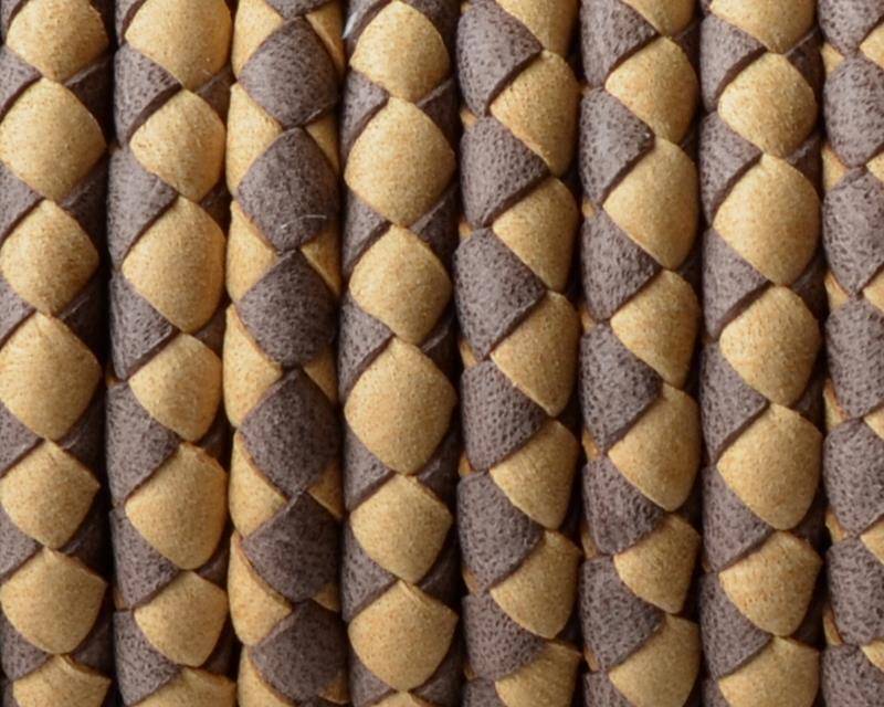 Bolo Braided Round Leather Cord. 5mm. Denver.Dark-light brown.Inn.1mm.approx.Best Quality
