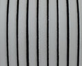 Flat Leather cord. 5x1.5mm. White-black. Best Quality.