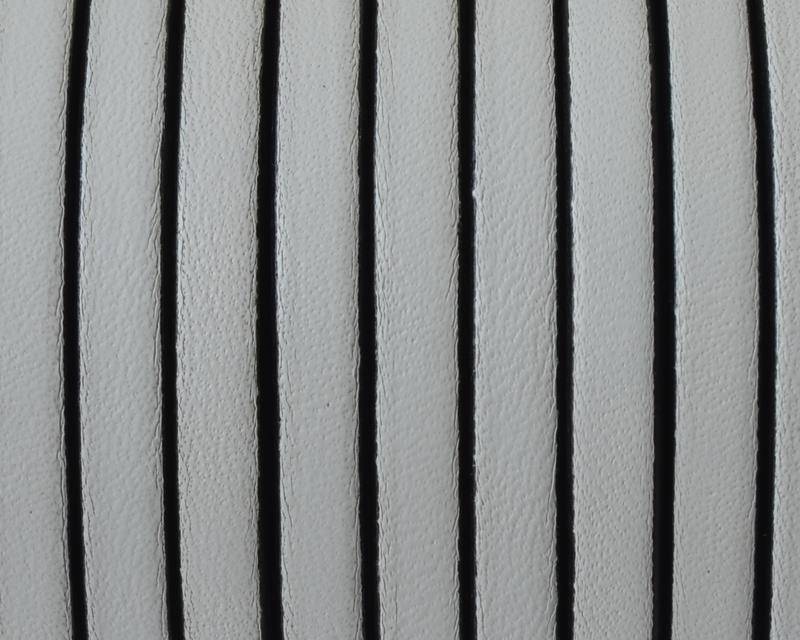 Flat Leather cord. 5x1.5mm. White-black. Best Quality.