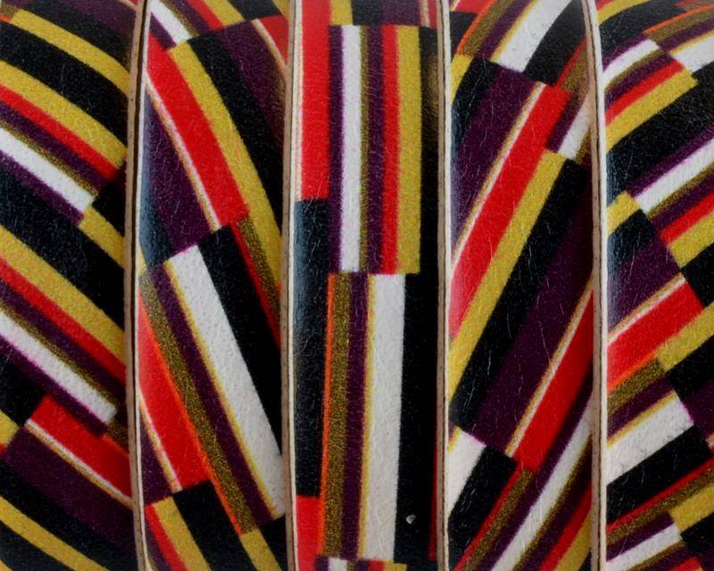 Flat Leather cord. 10x1.5mm. Print 3. Best Quality.