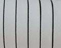 Flat Leather cord. 10x1.5mm. White-black. Best Quality.