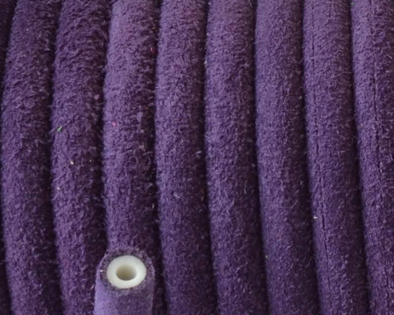 Round Leather cord. 5mm. Purple. Hollow. Inn.1.5mm.approx. Best Quality.