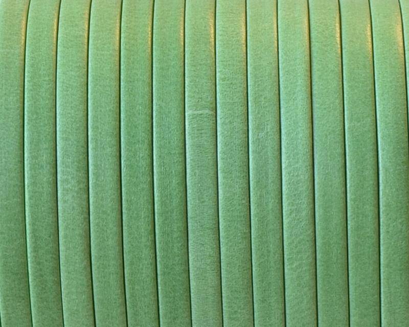 Flat Leather cord. 3x1mm. Denver. Green. Best Quality.