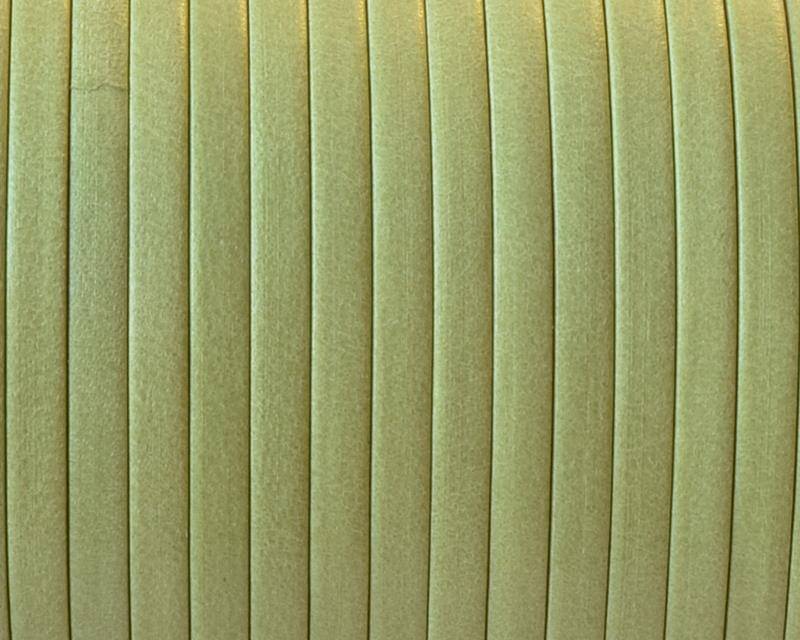Flat Leather cord. 3x1mm. Denver. Apple green. Best Quality.