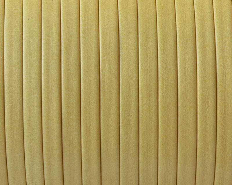 Flat Leather cord. 3x1mm. Denver. Yellow. Best Quality.