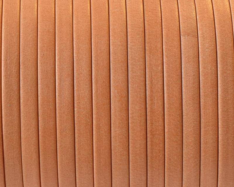 Flat Leather cord. 3x1mm. Denver. Orange. Best Quality.
