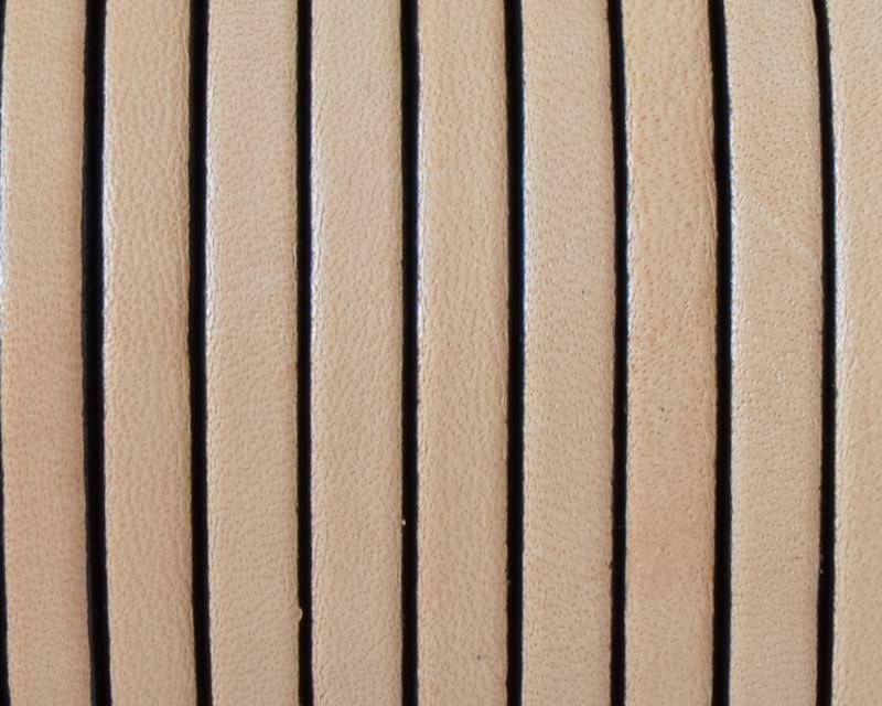 Flat Leather cord. 5x1.5mm. Natural-black. Best Quality.