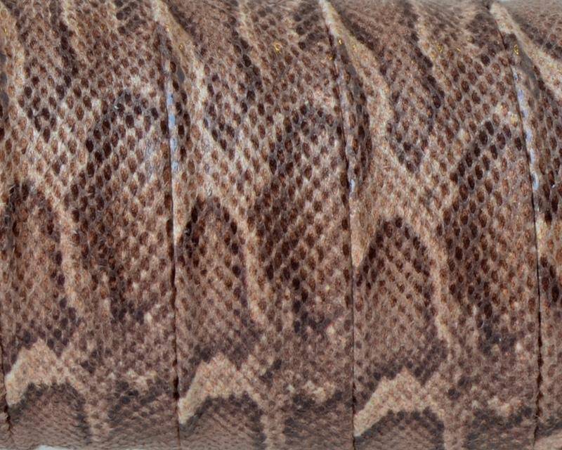 Cloth Flat Cord. 16mm. Snake engraved. Beige. Best Quality.