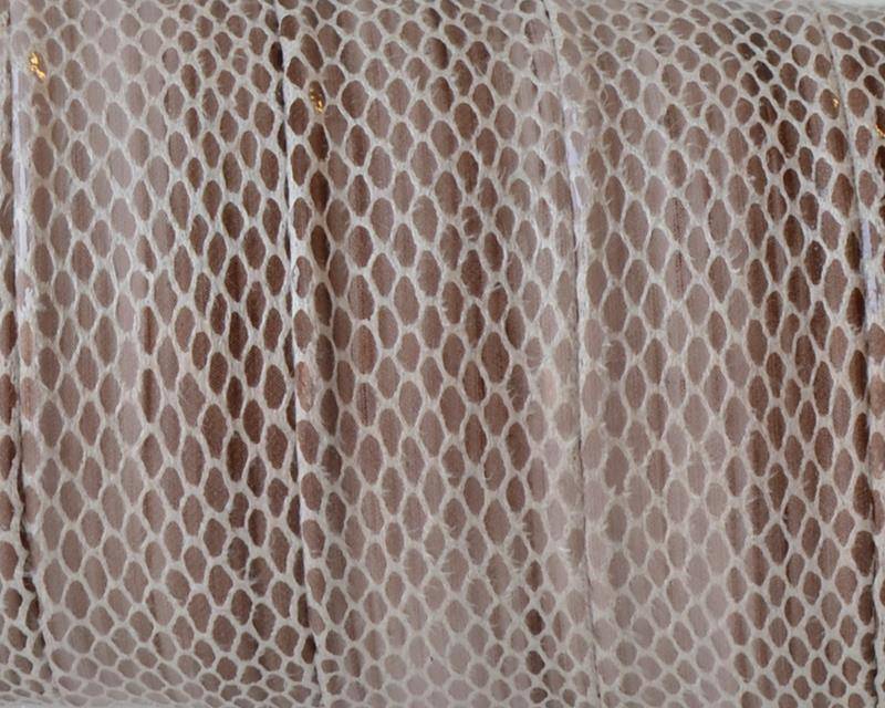 Cloth Flat Cord. 16mm. Snake engraved. Beige2. Best Quality.