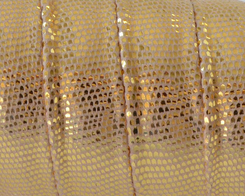 Cloth Flat Cord. 16mm. Snake engraved. Gold. Best Quality.