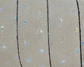Flat Leather cord/Crystal. 20x2.5mm. Beige-silver. Best Quality.
