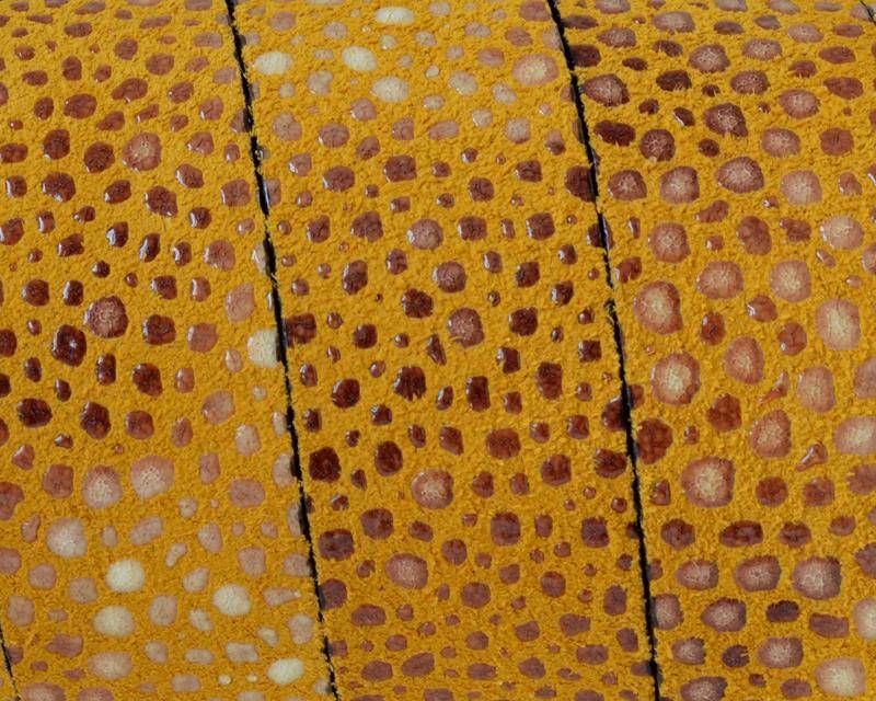 Fish stripe Flat leather cord. 20x2.5mm. Yellow. Best Quality.