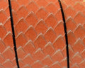 Flat Leather cord. 30x2.5mm. Orange-gold. Best Quality.