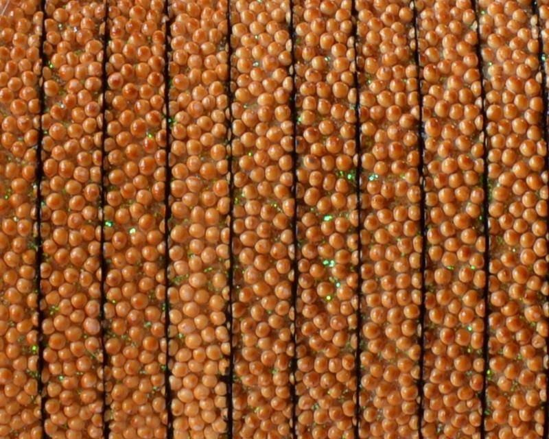 Flat Synthetic Caviar. 5x2mm. Medium brown. Best Quality.