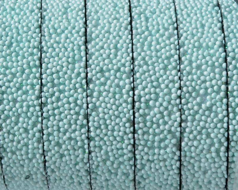 Flat Synthetic Caviar. 10x2mm. Turquoise. Best Quality.