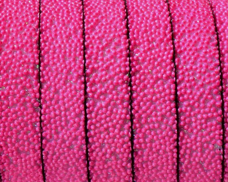 Flat Synthetic Caviar. 10x2mm. Fuchsia. Best Quality.