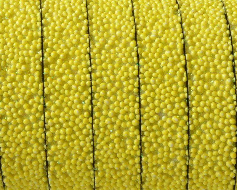 Flat Synthetic Caviar. 10x2mm. Yellow. Best Quality.