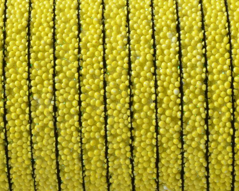 Flat Synthetic Caviar. 5x2mm. Yellow. Best Quality.