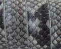Python skin Leather cord. Flat. 20x2.5mm. White-black. Best Quality. 120cm strand