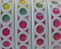 Synthetic fancy cord. Flat. 12x1.5mm. White-multicolor. Best Quality.