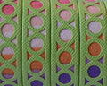 Synthetic fancy cord. Flat. 12x1.5mm.Apple gree-multicolor.Best Quality.