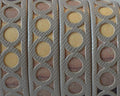 Synthetic fancy cord. Flat. 12x1.5mm. Beige-multicolor. Best Quality.