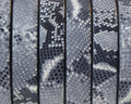 Flat Leather cord. 10x1.5mm. Print 18. White-black. Best Quality.