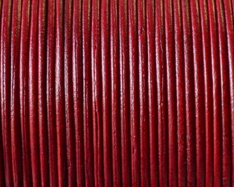 Kangaroo Leather Round Cord. 1mm. Red. Best Quality.